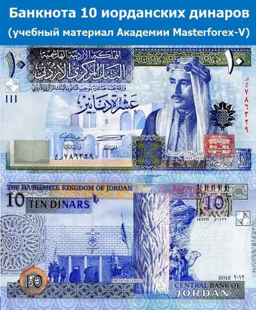 Банкнота 10 иорданских динаров