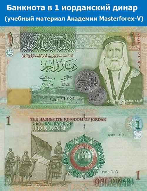 Банкнота 1 иорданский динар