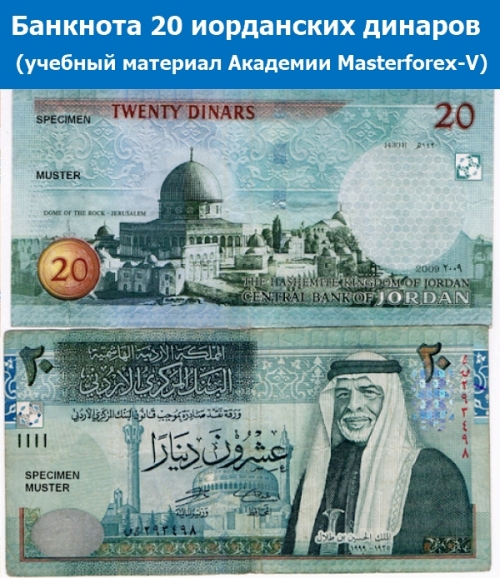 Банкнота 20 иорданских динаров