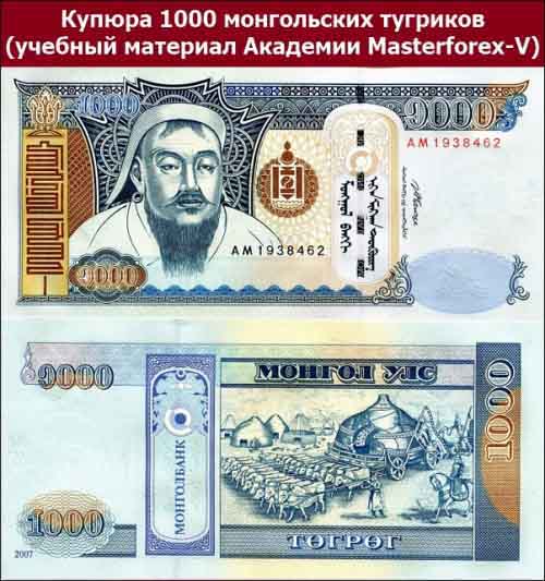 Купюра 1000 монгольских тугриков