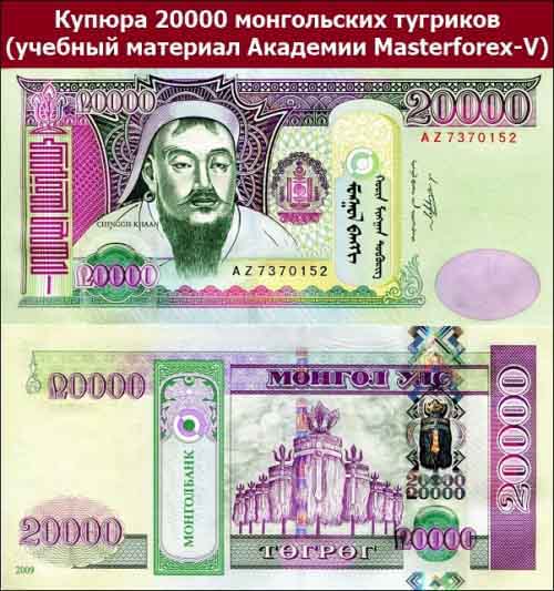 Купюра 20000 монгольских тугриков